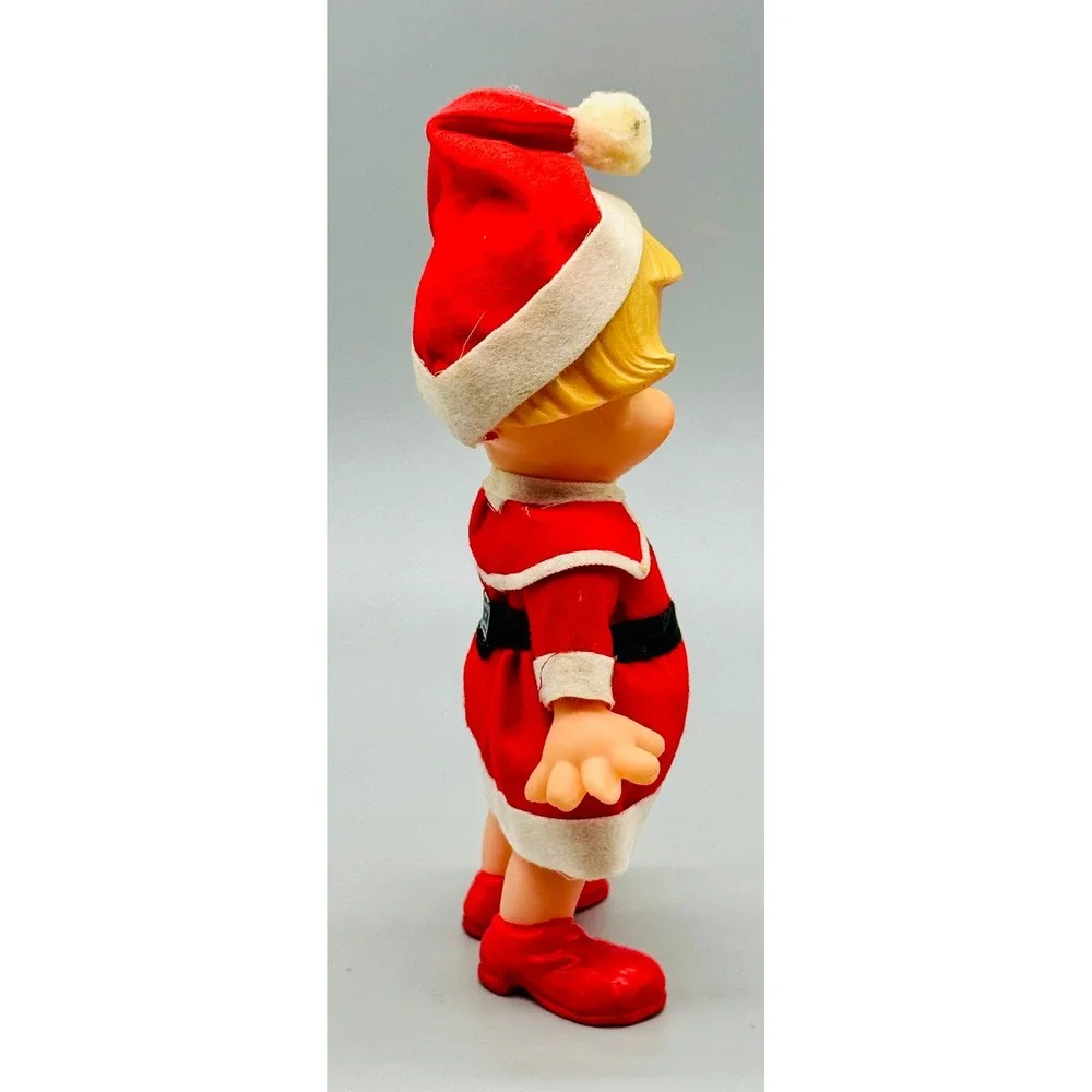 Vintage Santa Baby Christmas Elf Doll Holiday Plastic Figure MCM Japan